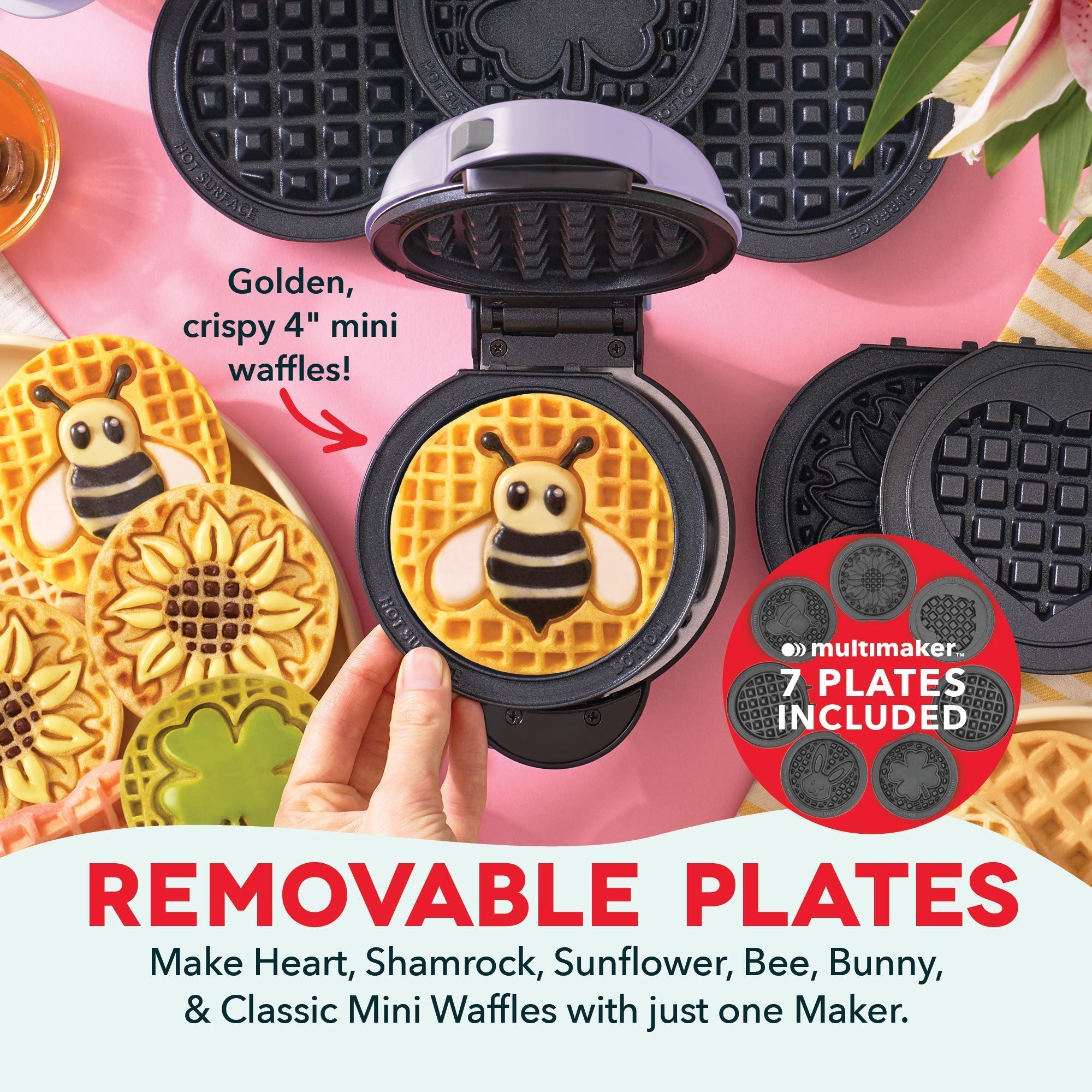 MultiMaker Mini System with Removable Plates: Waffle & Griddle G4　lL wW