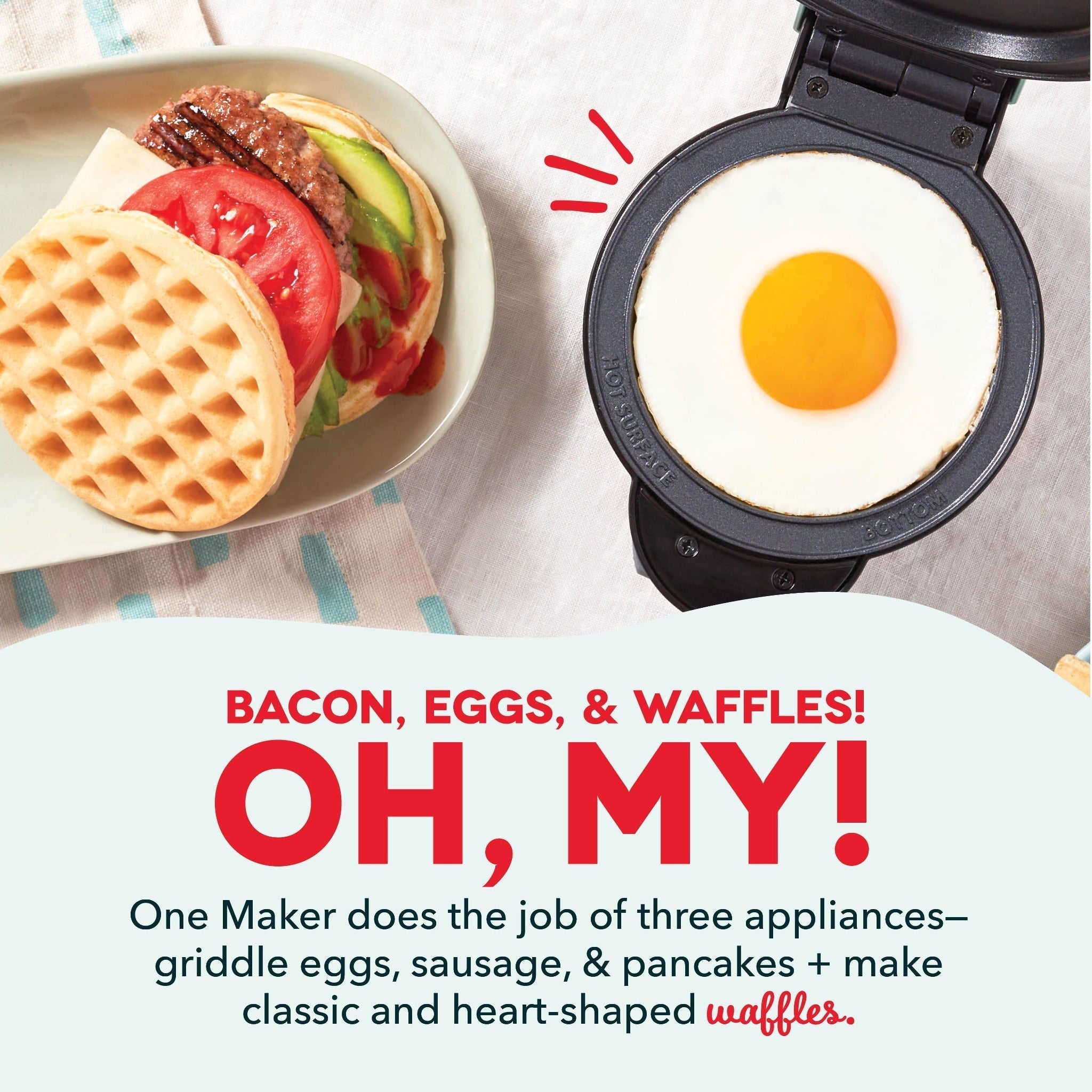 MultiMaker Mini System with Removable Plates: Waffle & Griddle G4　lL wW