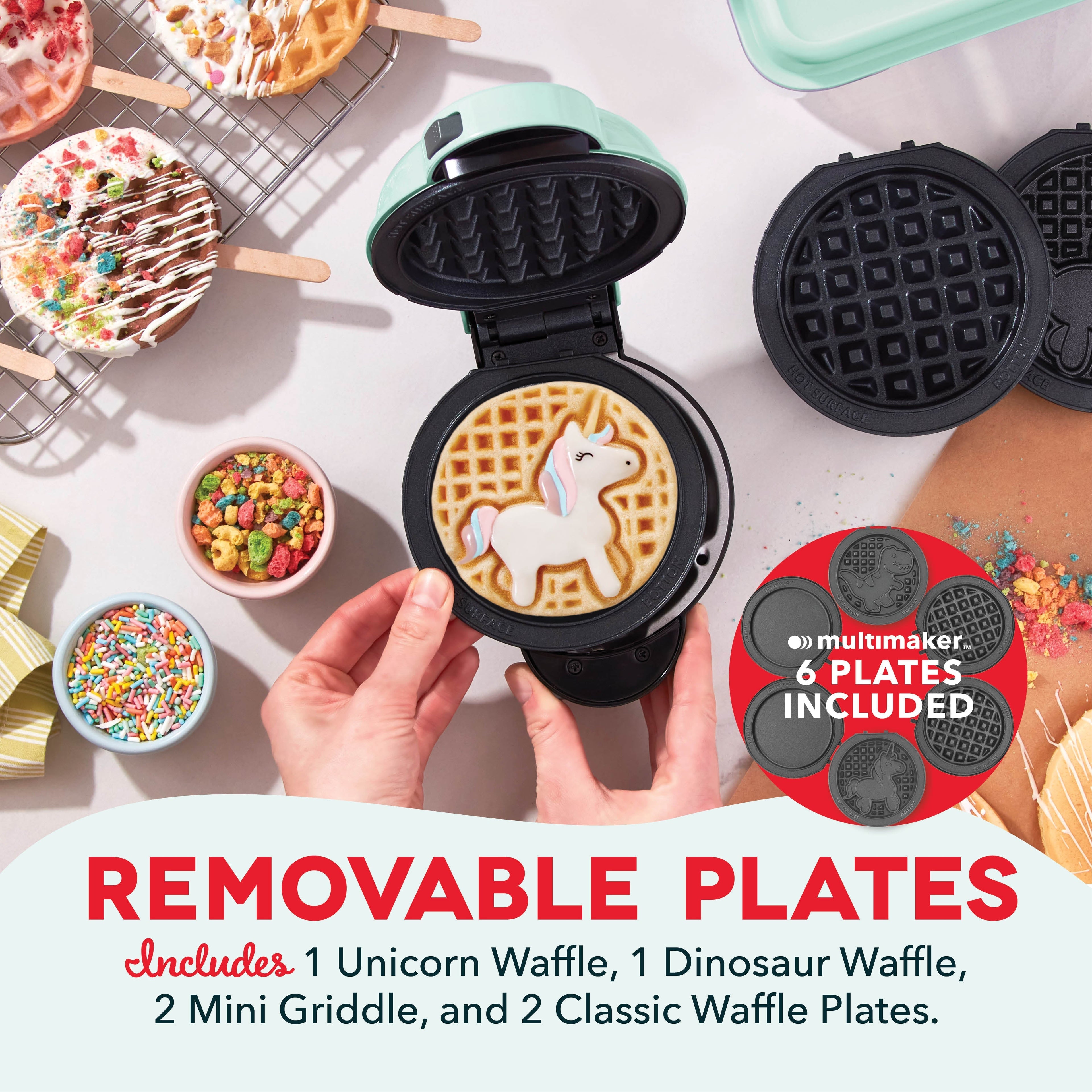 MultiMaker Mini System with Removable Plates: Waffle & Griddle G4　lL wW