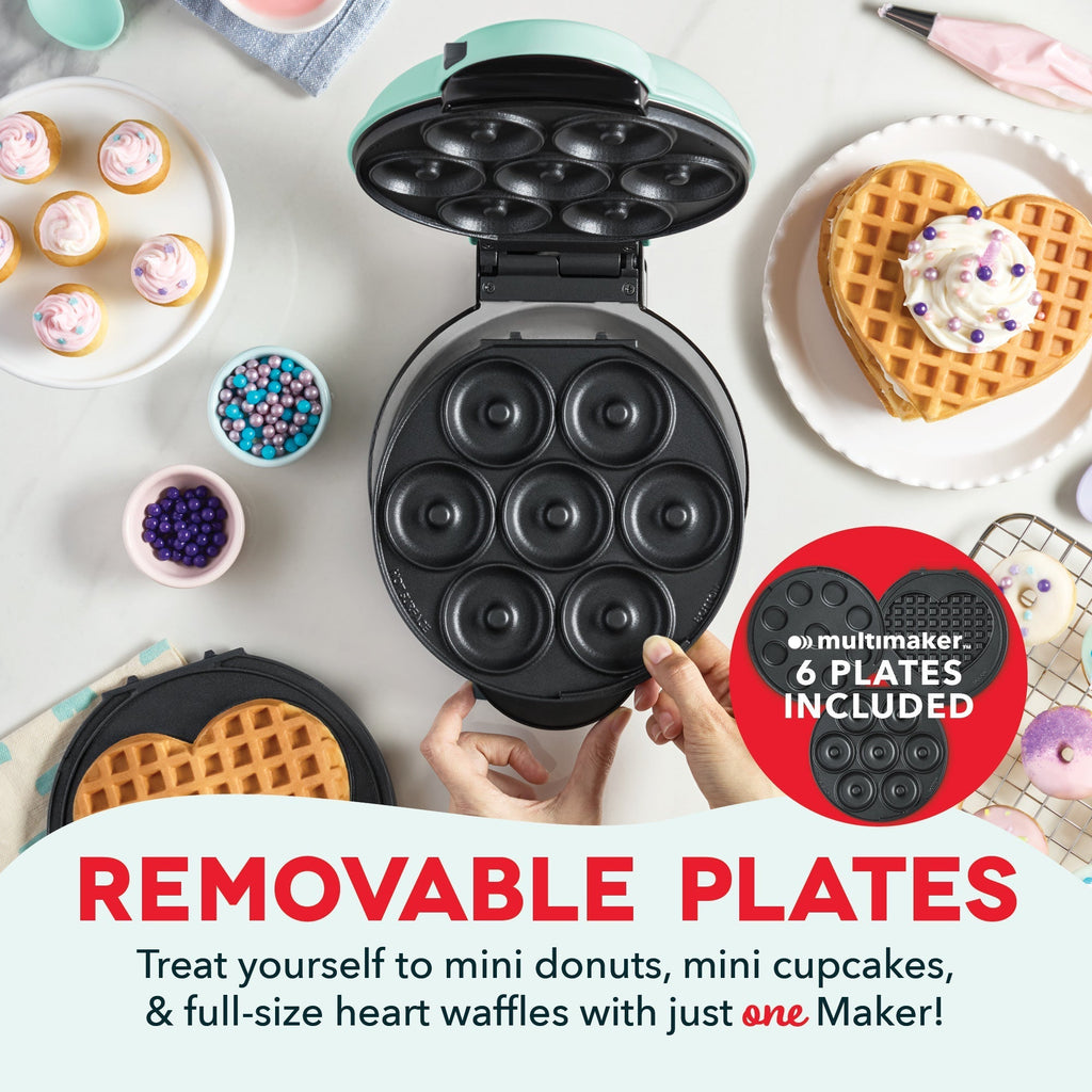 MultiMaker Treat Maker System: Mini Donut, Mini Cupcake, Heart Waffle B0　oz yK