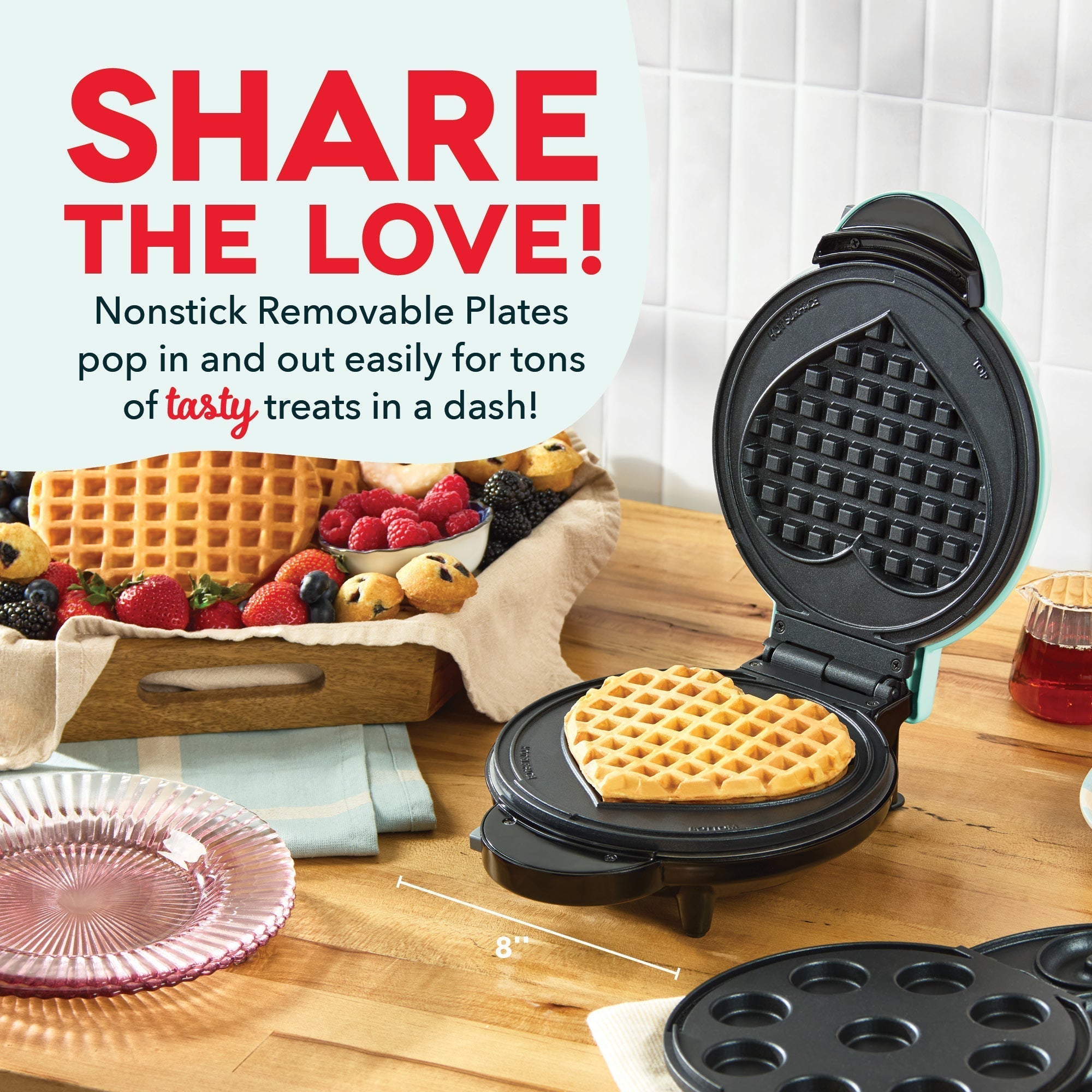 MultiMaker Treat Maker System: Mini Donut, Mini Cupcake, Heart Waffle B0　oz yK