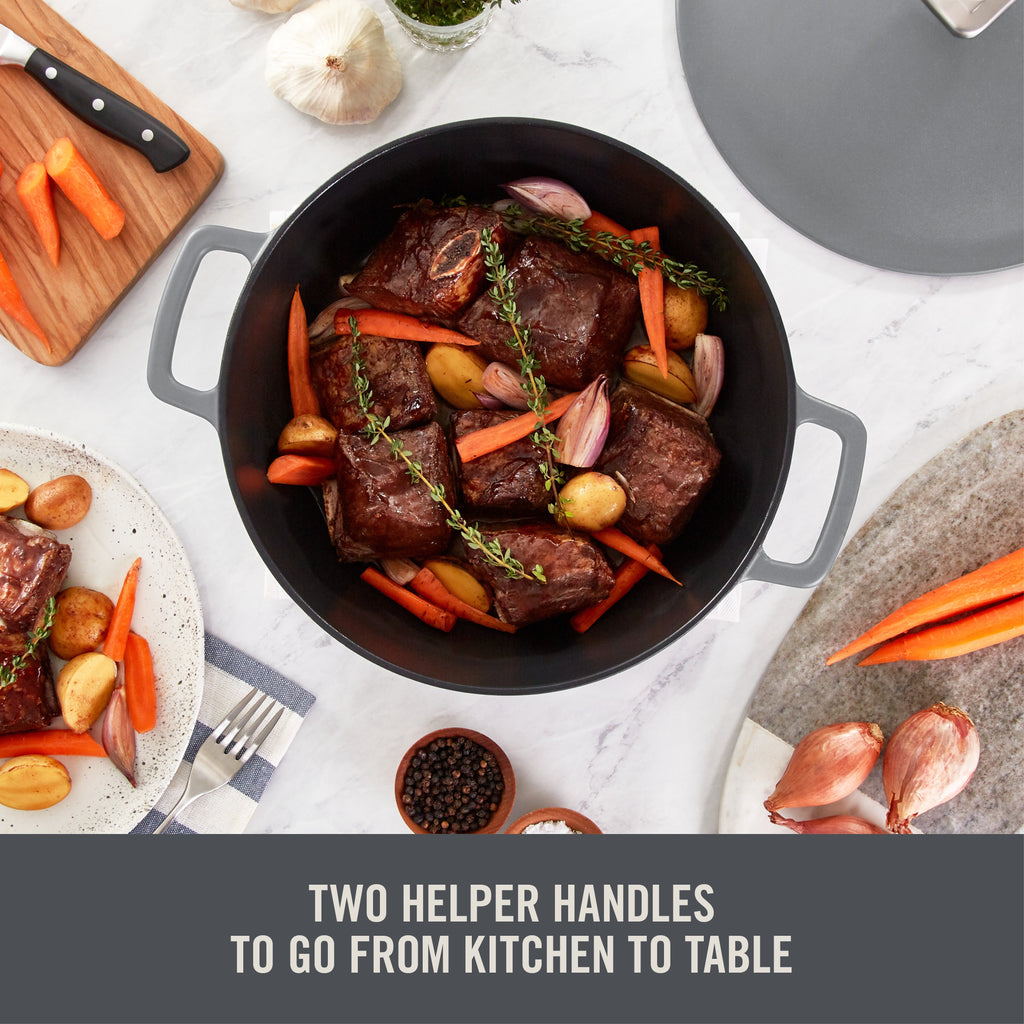 4.5 Qt. Nonstick Cast Iron Braiser K8　zb YE