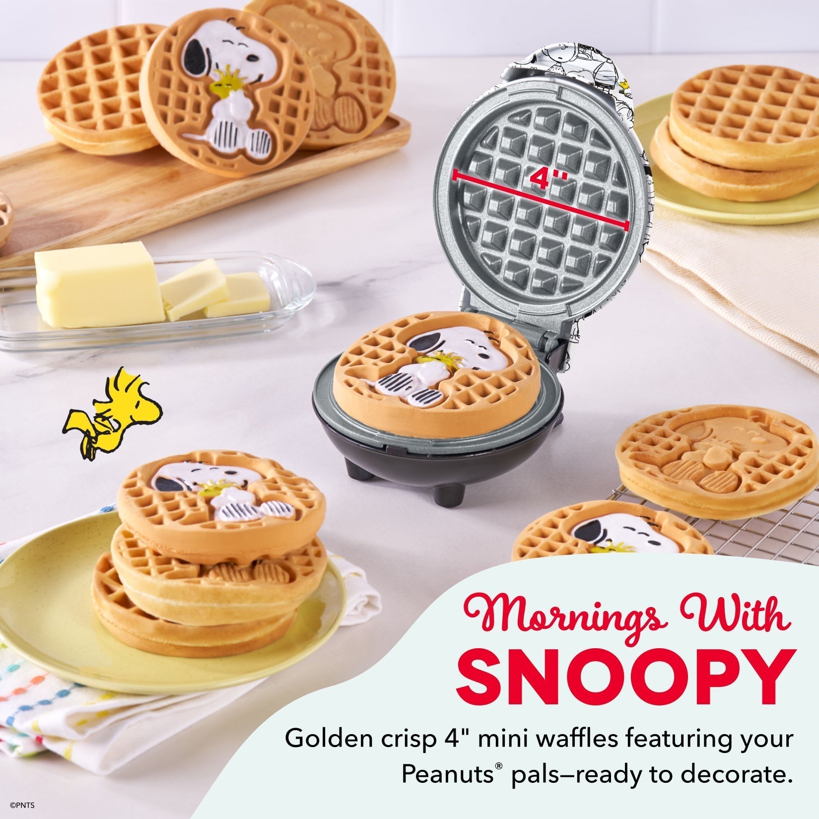 Peanuts x 75th Anniversary Mini Waffle Maker I4　OC FB