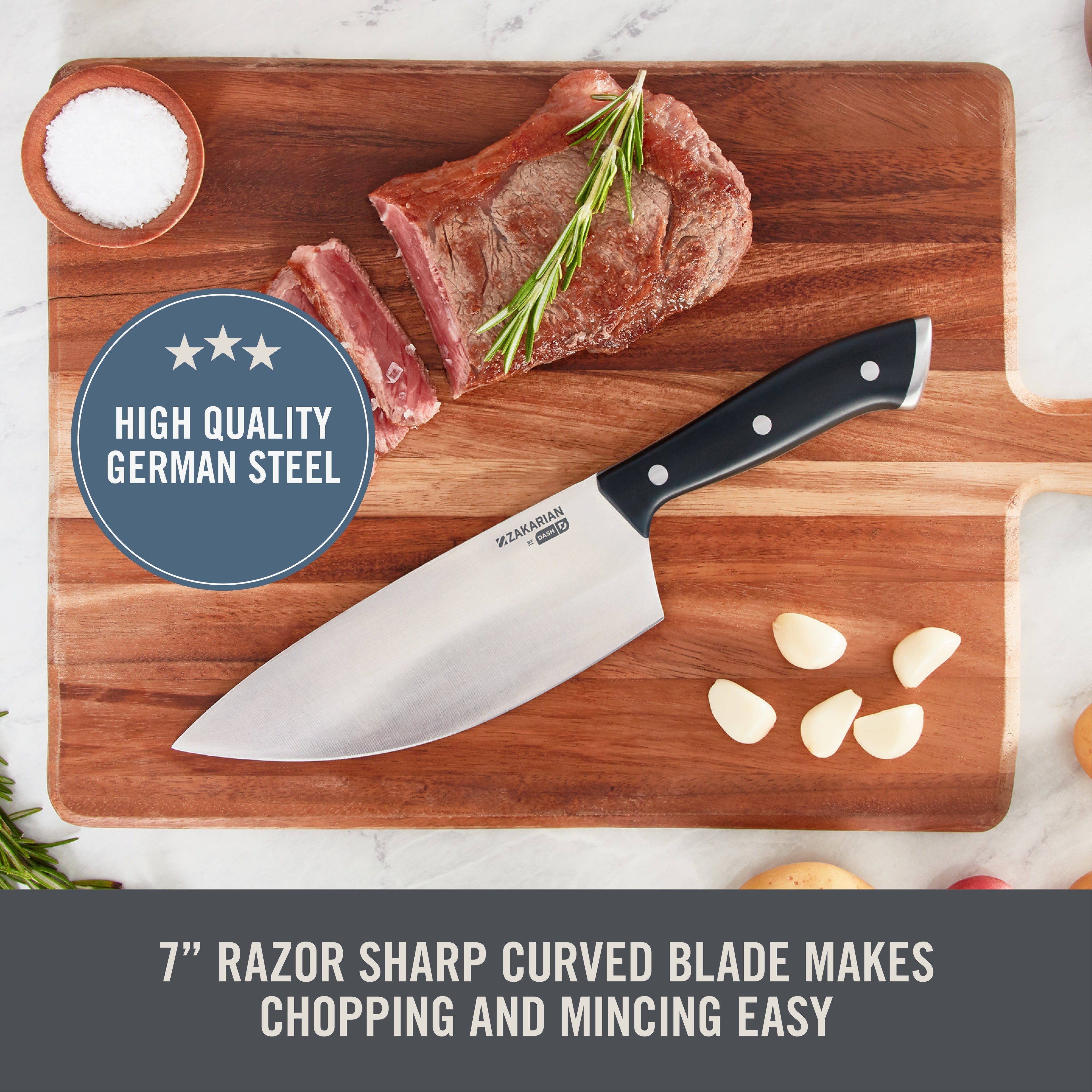 7" Rocking Chef Knife with Sheath C0　kW UZ