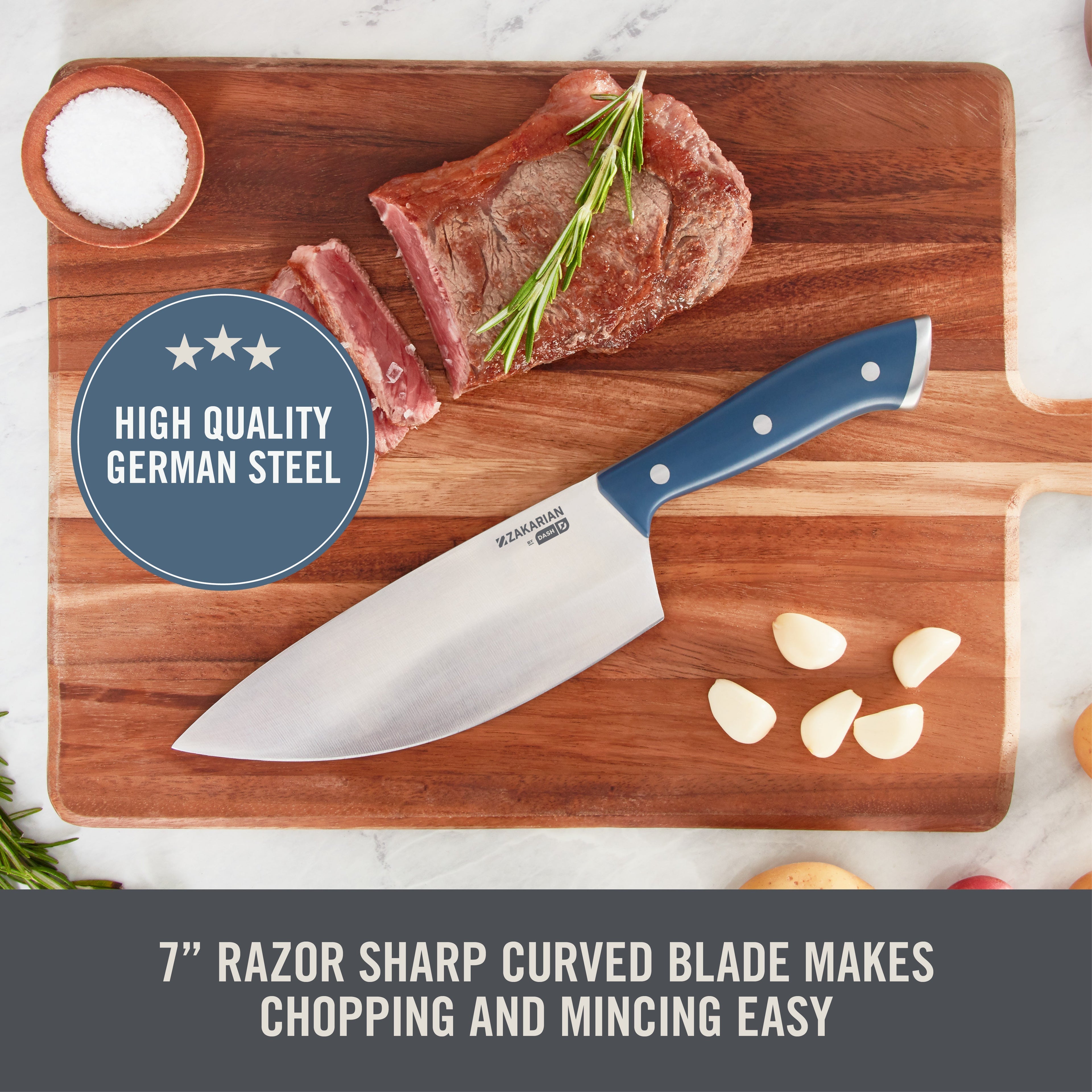 7" Rocking Chef Knife with Sheath C0　kW UZ