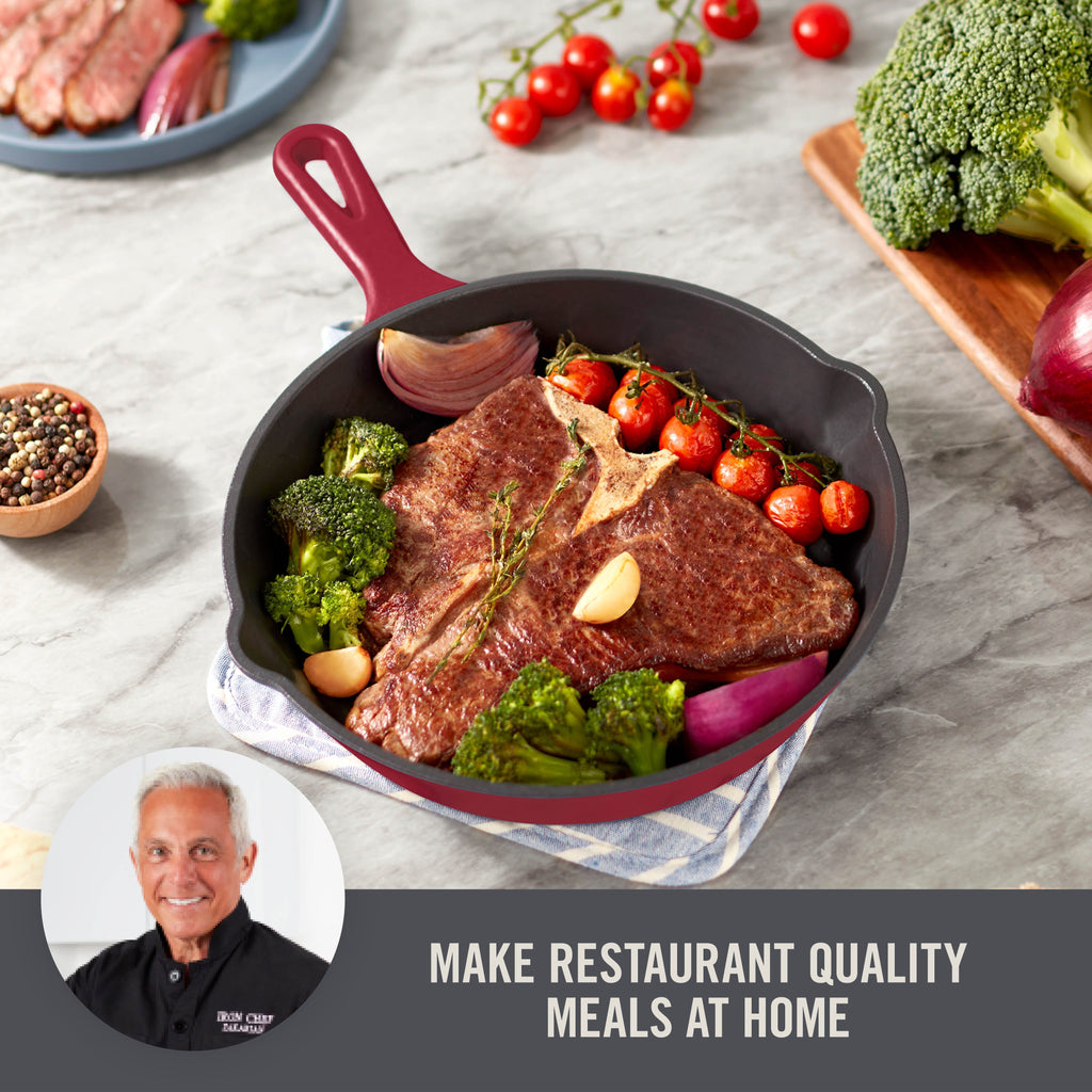 9.5" Nonstick Cast Iron Skillet A7　sL 4q